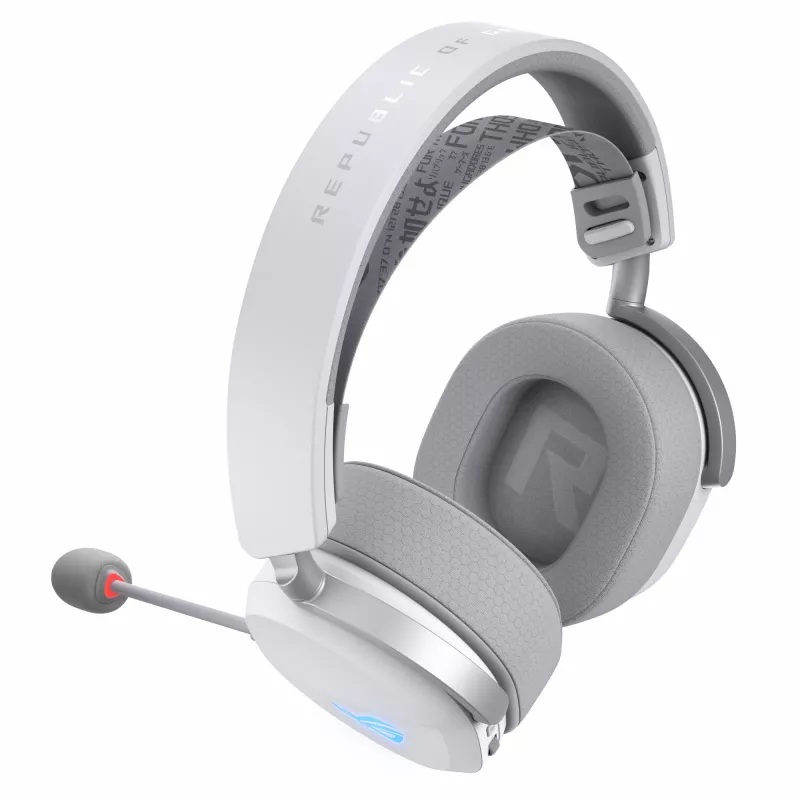 ASUS ROG Pelta ausinės su laidu ir belaidžiu ryšiu, ant galvos, žaidimams, USB Type-C, Bluetooth, baltos