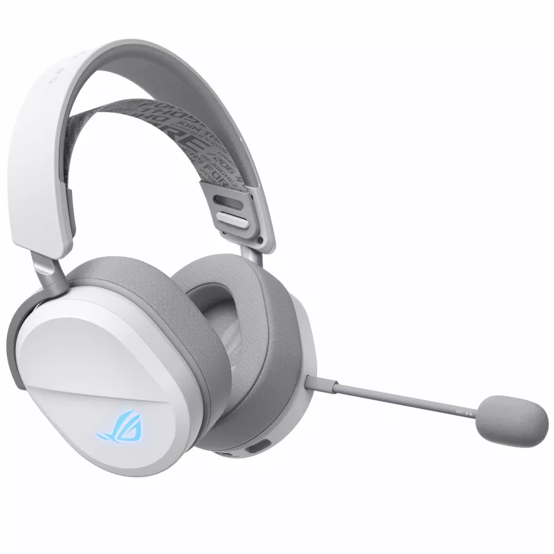 ASUS ROG Pelta ausinės su laidu ir belaidžiu ryšiu, ant galvos, žaidimams, USB Type-C, Bluetooth, baltos