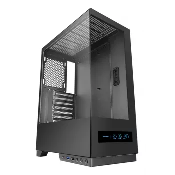 PC korpusas TACENS MARS MC-PULSAR LCD ATX Midi Tower, grūdintas stiklas, priekinis LCD, USB-C, palaiko GPU 33,2 cm