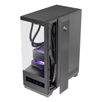 PC korpusas TACENS MARS MC-PULSAR LCD ATX Midi Tower, grūdintas stiklas, priekinis LCD, USB-C, palaiko GPU 33,2 cm