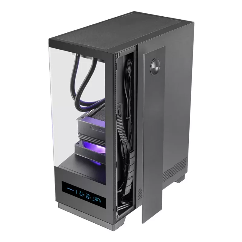 PC korpusas TACENS MARS MC-PULSAR LCD ATX Midi Tower, grūdintas stiklas, priekinis LCD, USB-C, palaiko GPU 33,2 cm
