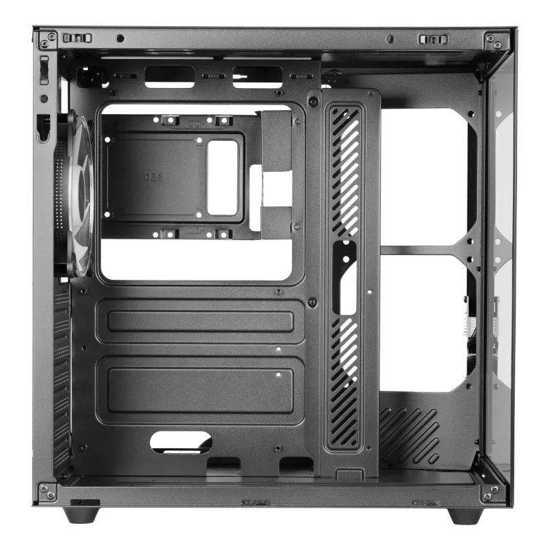 PC korpusas TACENS Mars Gaming MCV-ONE Midi Tower — juodas, ATX/Micro-ATX/Mini-ITX, grūdintas stiklas, palaiko 120 mm ventiliatorius