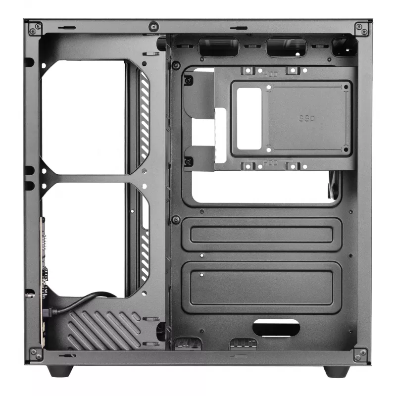 PC korpusas TACENS Mars Gaming MCV-ONE Midi Tower — juodas, ATX/Micro-ATX/Mini-ITX, grūdintas stiklas, palaiko 120 mm ventiliatorius