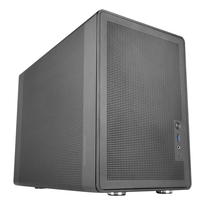 PC Mini Tower korpusas TACENS Mars Gaming MC-XPRO — Mini-ITX/Micro-ATX, SFX maitinimo blokų palaikymas, tinklelis, juodas, 120 mm ventiliatoriai
