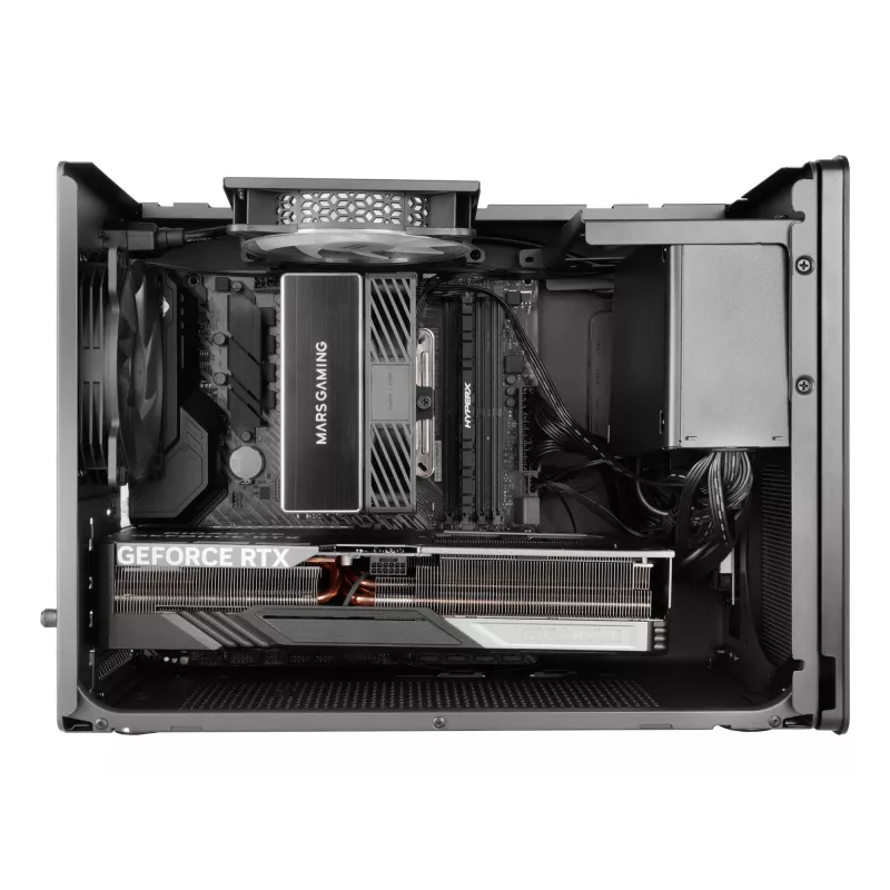 PC Mini Tower korpusas TACENS Mars Gaming MC-XPRO — Mini-ITX/Micro-ATX, SFX maitinimo blokų palaikymas, tinklelis, juodas, 120 mm ventiliatoriai