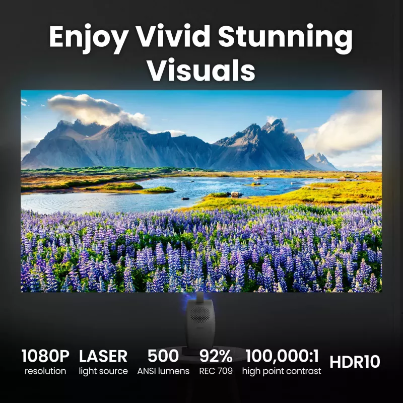 BenQ GV50p standartinio nuotolio DLP lazerinis projektorius 1080p 500 ANSI lm, 16:9, 2,1 kg, 20 000 val.