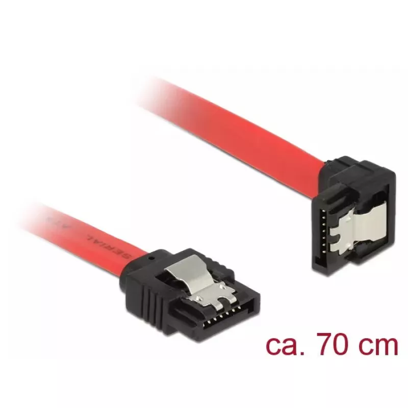 SATA laidas DeLOCK 83980 0.7 m Juoda Raudona