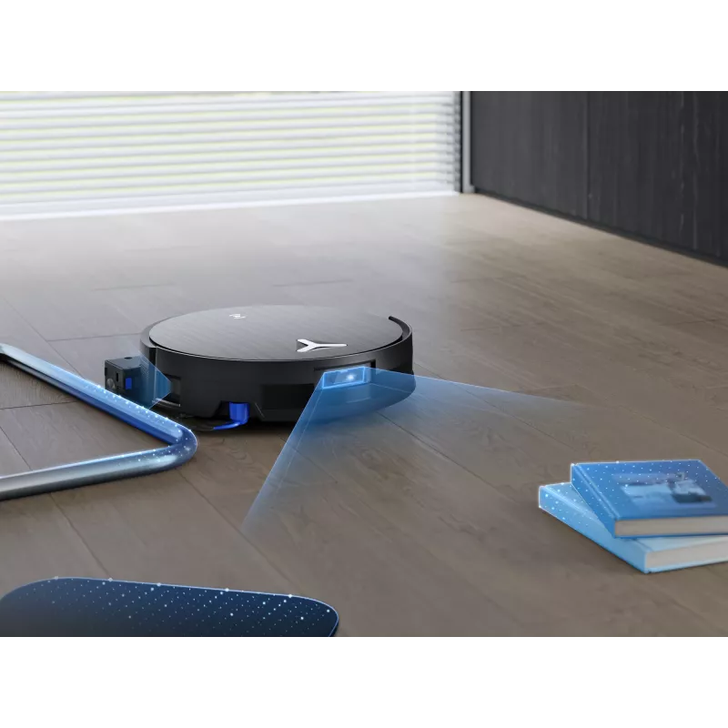 Robotinis dulkių siurblys Ecovacs Deebot X11 Pro Omni — juodas, ličio jonų 6400 mAh, 206 min. veikimo laikas, 0,22 l dulkių talpykla, bazinė stotelė 2,5 l