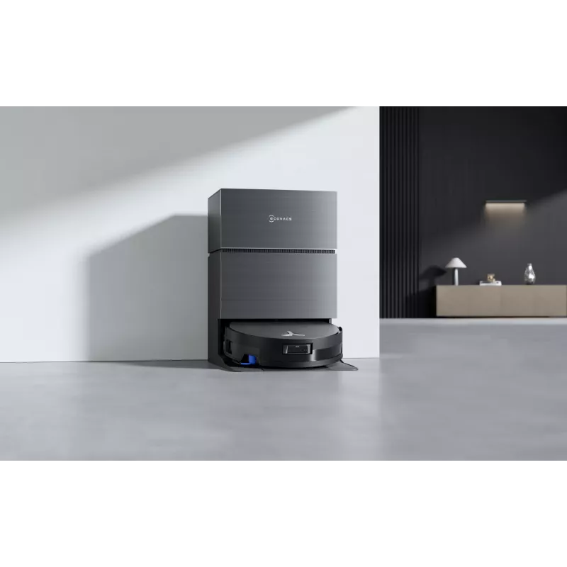 Robotinis dulkių siurblys Ecovacs Deebot X11 Pro Omni — juodas, ličio jonų 6400 mAh, 206 min. veikimo laikas, 0,22 l dulkių talpykla, bazinė stotelė 2,5 l