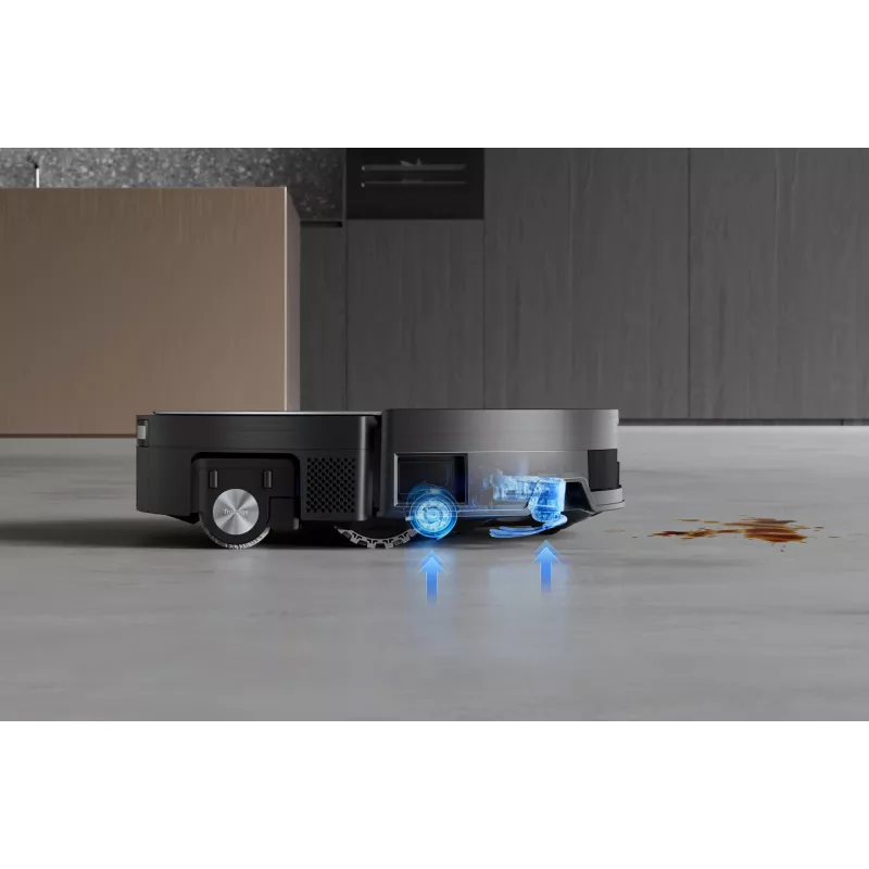 Robotinis dulkių siurblys Ecovacs Deebot X11 Pro Omni — juodas, ličio jonų 6400 mAh, 206 min. veikimo laikas, 0,22 l dulkių talpykla, bazinė stotelė 2,5 l