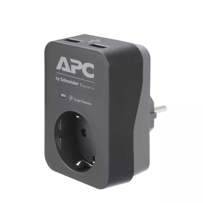 APC PME1WU2B-GR viršįtampių slopintuvas, juoda, pilka, 1 AC lizdas (-ai), 230 V