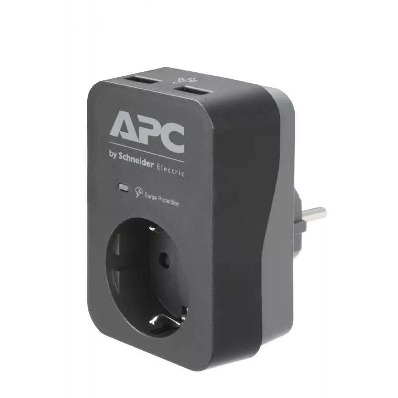 APC PME1WU2B-GR viršįtampių slopintuvas, juoda, pilka, 1 AC lizdas (-ai), 230 V