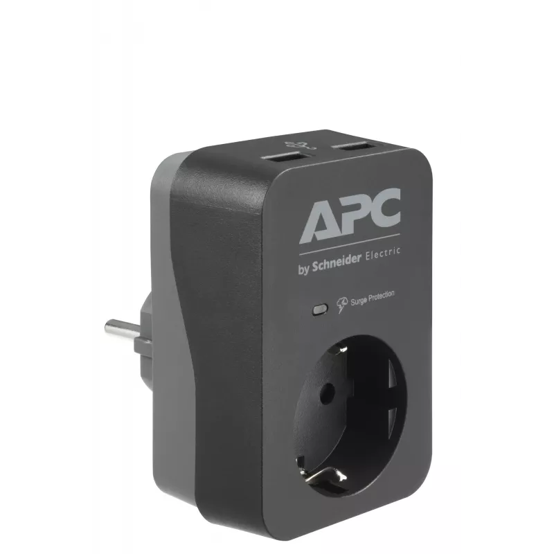 APC PME1WU2B-GR viršįtampių slopintuvas, juoda, pilka, 1 AC lizdas (-ai), 230 V