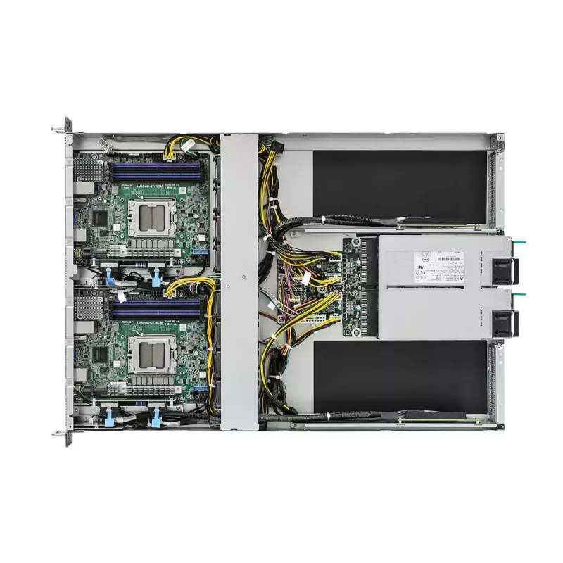 Server barebone ASRock 1U2N2G-AM5/2T — LGA 1718, DDR5 iki 48 GB, 10 Gb Ethernet, Aspeed AST2600, 1600 W maitinimo šaltinis