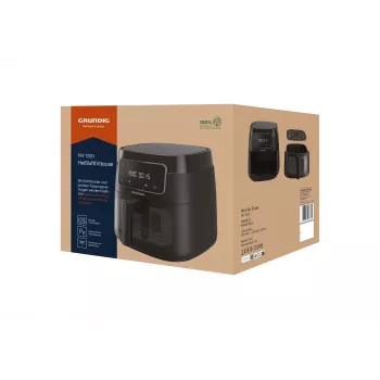 Grundig FRY 7320 Vienos kameros 7,6 L atskirai pastatoma 1900 W karšto oro gruzdintuvė Juoda