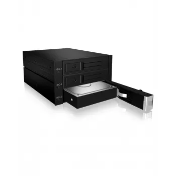 ICY BOX IB-563SSK 2x 5,25 colio saugojimo įrenginio dėklas Juodas