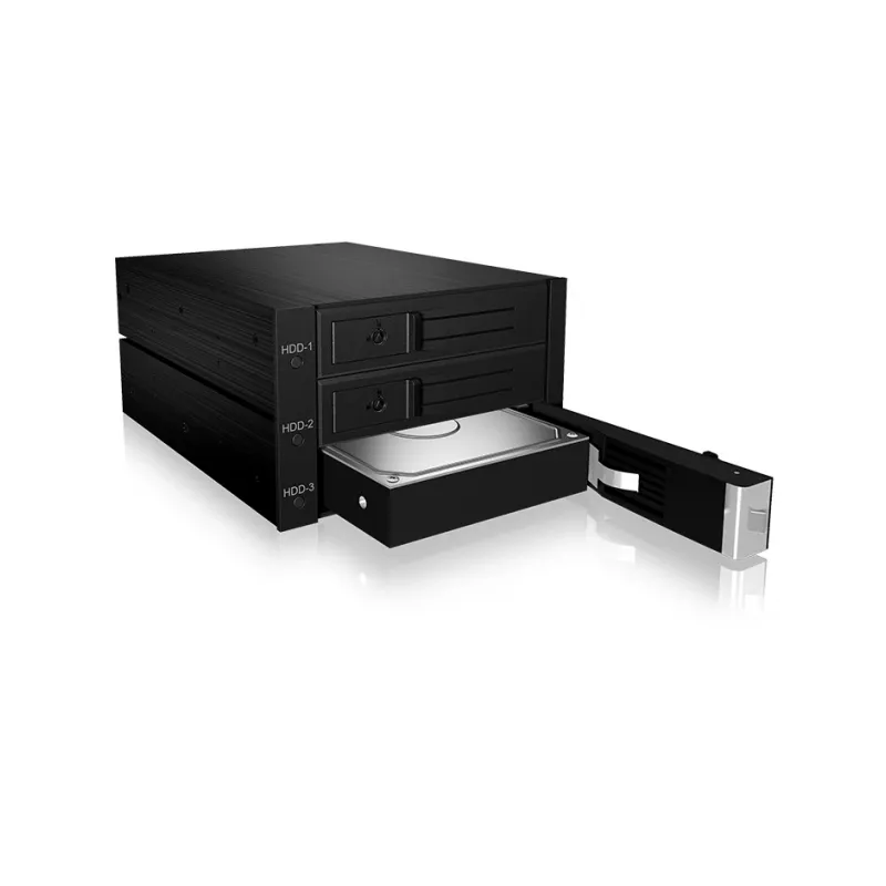ICY BOX IB-563SSK 2x 5,25 colio saugojimo įrenginio dėklas Juodas