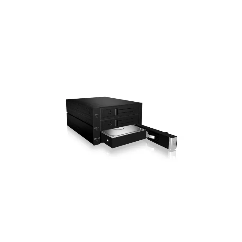 ICY BOX IB-563SSK 2x 5,25 colio saugojimo įrenginio dėklas Juodas