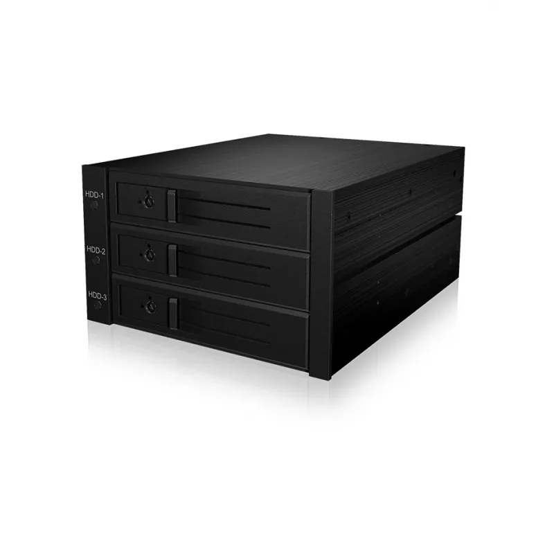 ICY BOX IB-563SSK 2x 5,25 colio saugojimo įrenginio dėklas Juodas