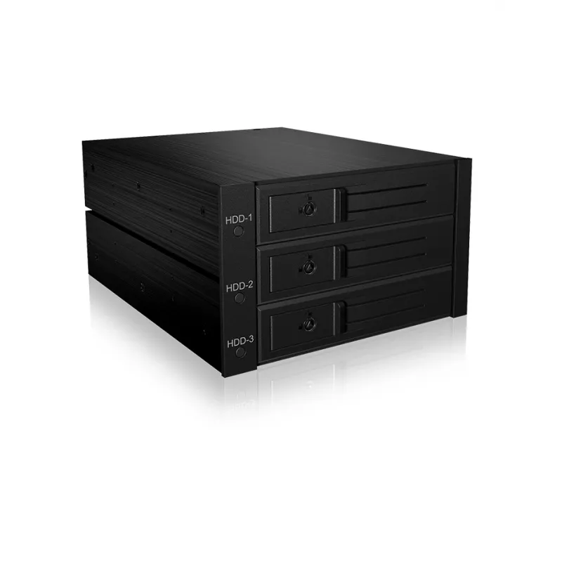 ICY BOX IB-563SSK 2x 5,25 colio saugojimo įrenginio dėklas Juodas