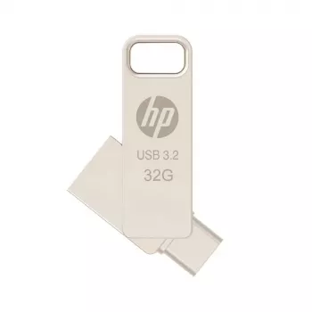 USB atmintinė HP x206C 32 GB, USB Type-A/Type-C, USB 3.2 Gen 1, pasukama, sidabrinė