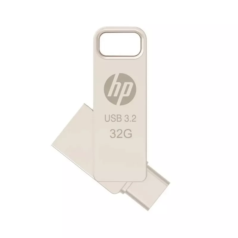 USB atmintinė HP x206C 32 GB, USB Type-A/Type-C, USB 3.2 Gen 1, pasukama, sidabrinė