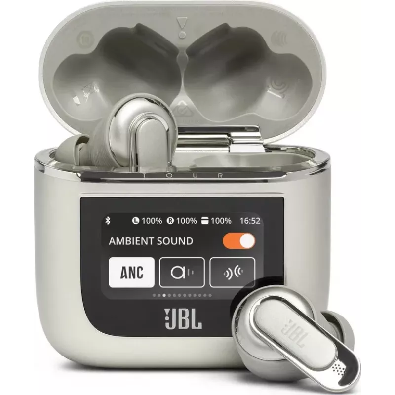 JBL Tour Pro 2 ausinės belaidės į ausis įdedamos skambučiams / muzikai Bluetooth pilkos