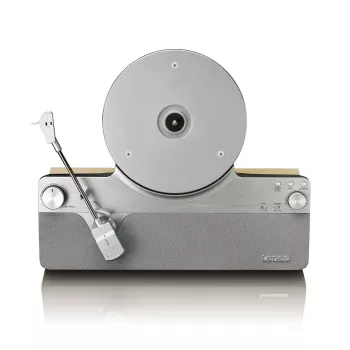 Diržinės pavaros garso patefonas Lenco LSA-071SI, visiškai automatinis, pilkas, Bluetooth, 3,5 mm, 10 W