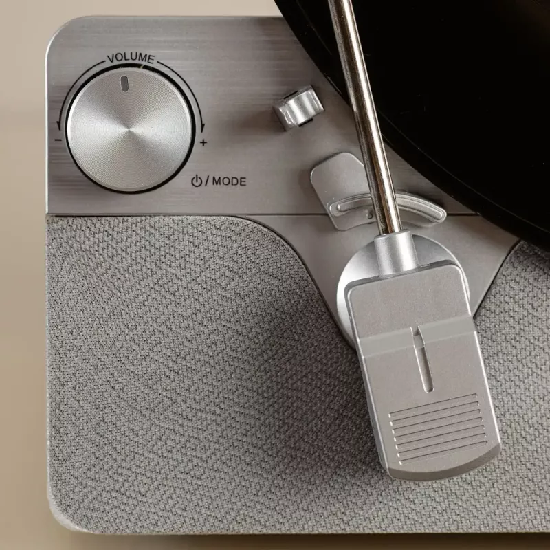 Diržinės pavaros garso patefonas Lenco LSA-071SI, visiškai automatinis, pilkas, Bluetooth, 3,5 mm, 10 W