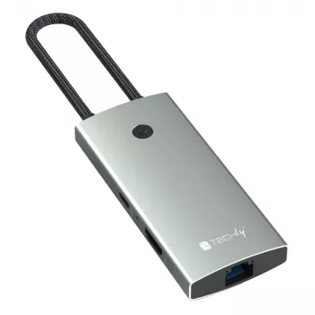 Techly IUSB32C-HUB6HPDI sąsajos koncentratorius USB 3.2 Gen 1 (3.1 Gen 1) Type-C 5000 Mbit/s aliuminis