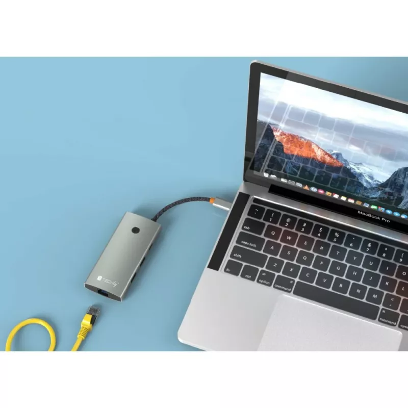 Techly IUSB32C-HUB6HPDI sąsajos koncentratorius USB 3.2 Gen 1 (3.1 Gen 1) Type-C 5000 Mbit/s aliuminis