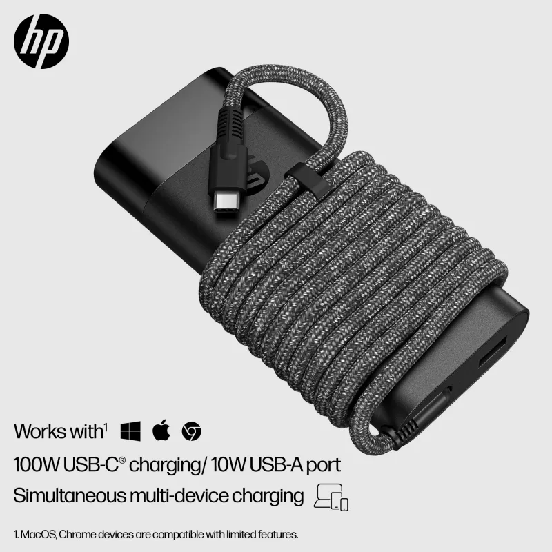 HP 110W USB-C nešiojamojo kompiuterio įkroviklis, nešiojamasis kompiuteris, vidaus, 43 - 63 Hz, 110 W, 5V/9V/12V/15V/20V, 1,6 A