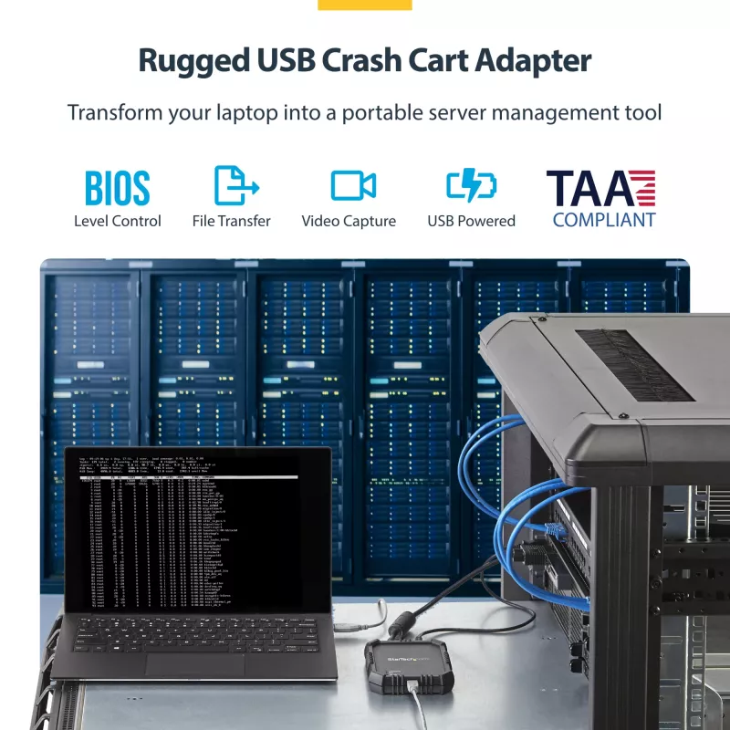 StarTech.com nešiojamojo kompiuterio-serverio KVM pultas su patvariu korpusu