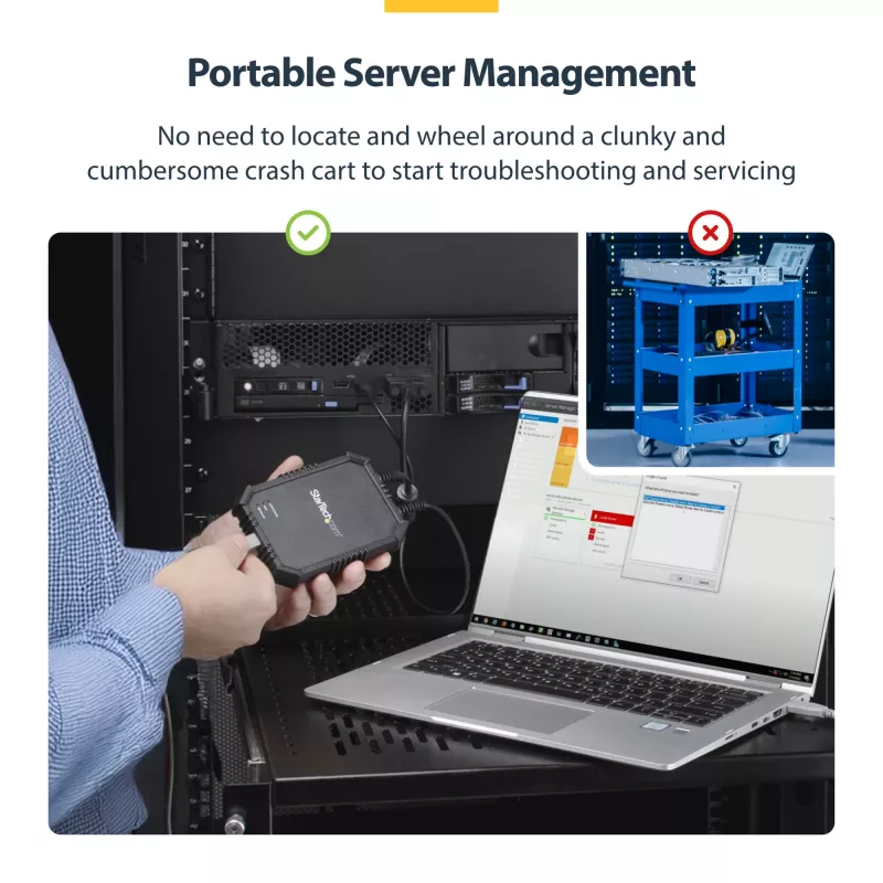 StarTech.com nešiojamojo kompiuterio-serverio KVM pultas su patvariu korpusu