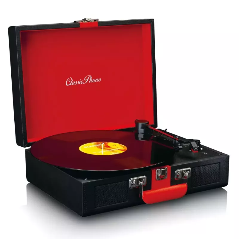 Belt-drive audio turntable Lenco TT-110 Juoda Red Semi Automatic
