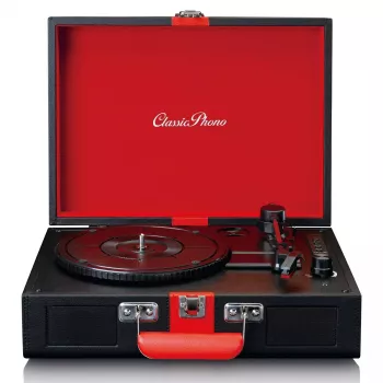 Belt-drive audio turntable Lenco TT-110 Juoda Red Semi Automatic