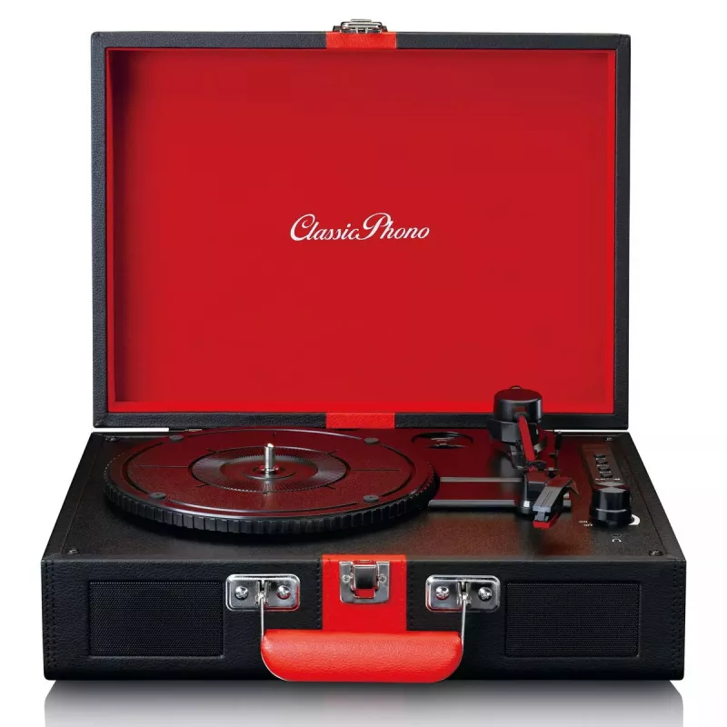 Belt-drive audio turntable Lenco TT-110 Juoda Red Semi Automatic