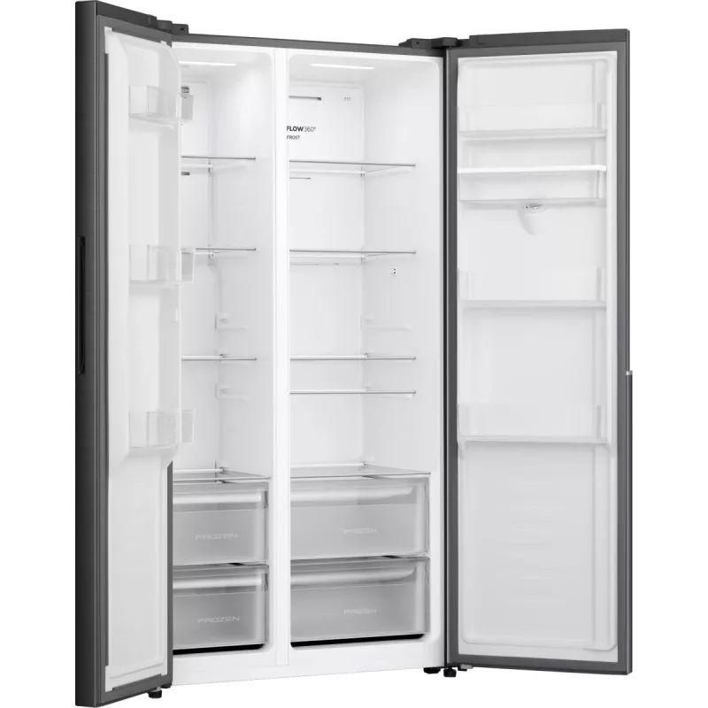 Gorenje Side by Side šaldytuvas NRS917E41BXWD, atskirai stovintis, amerikietiškos durys, juodas, 2 durys, jutiklinis, LED