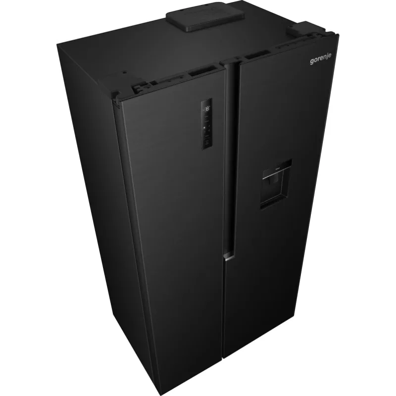 Gorenje Side by Side šaldytuvas NRS917E41BXWD, atskirai stovintis, amerikietiškos durys, juodas, 2 durys, jutiklinis, LED