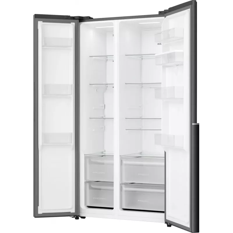 Gorenje Side by Side šaldytuvas NRS917E41BXWD, atskirai stovintis, amerikietiškos durys, juodas, 2 durys, jutiklinis, LED
