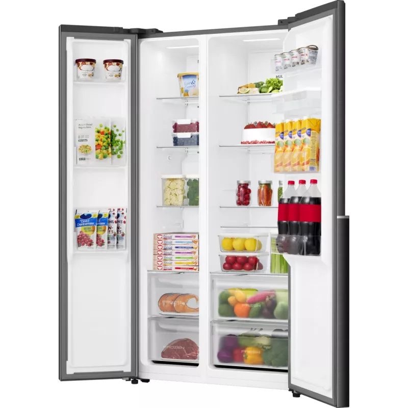 Gorenje Side by Side šaldytuvas NRS917E41BXWD, atskirai stovintis, amerikietiškos durys, juodas, 2 durys, jutiklinis, LED