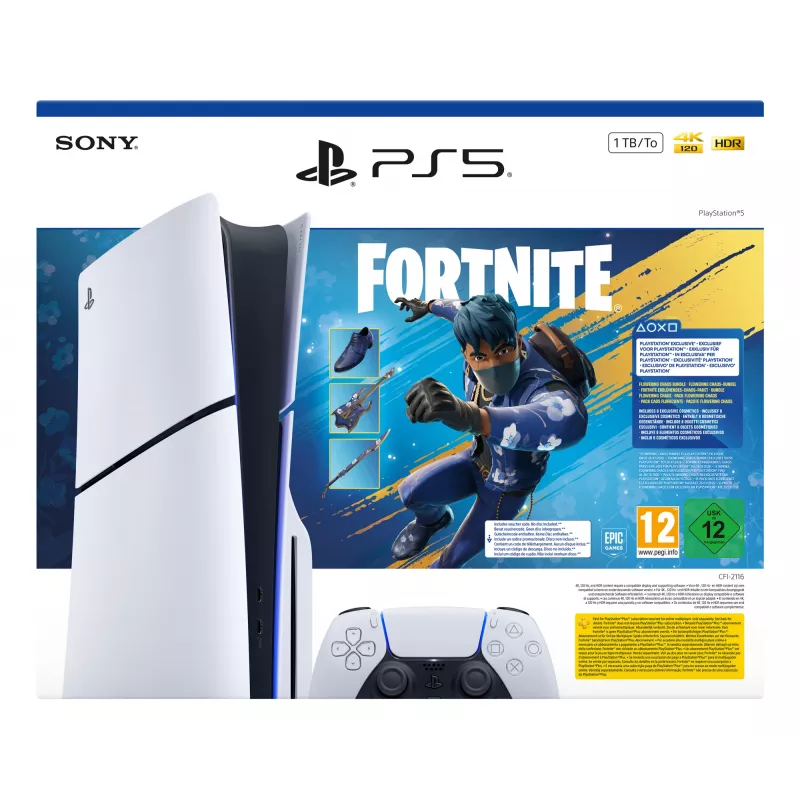 Sony PlayStation 5 - Fortnite Flowering Chaos Bundle 1 TB Wi-Fi Juoda, Balta
