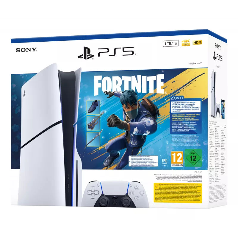 Sony PlayStation 5 - Fortnite Flowering Chaos Bundle 1 TB Wi-Fi Juoda, Balta