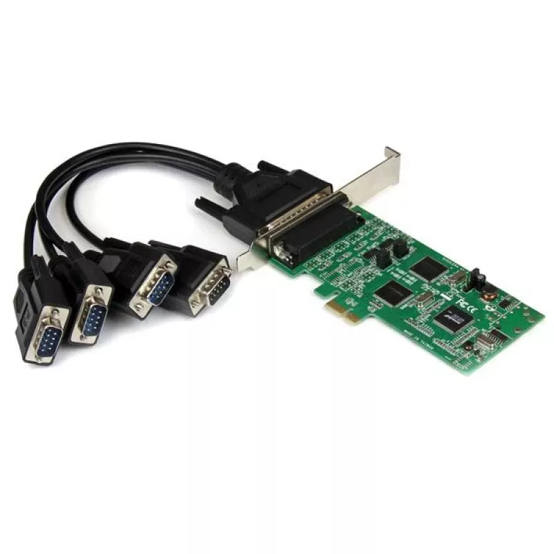 “StarTech.com” 4 prievadų PCI Express PCIe serijinis kombinuotasis adapteris - 2 x RS232 2 x RS422 / RS485