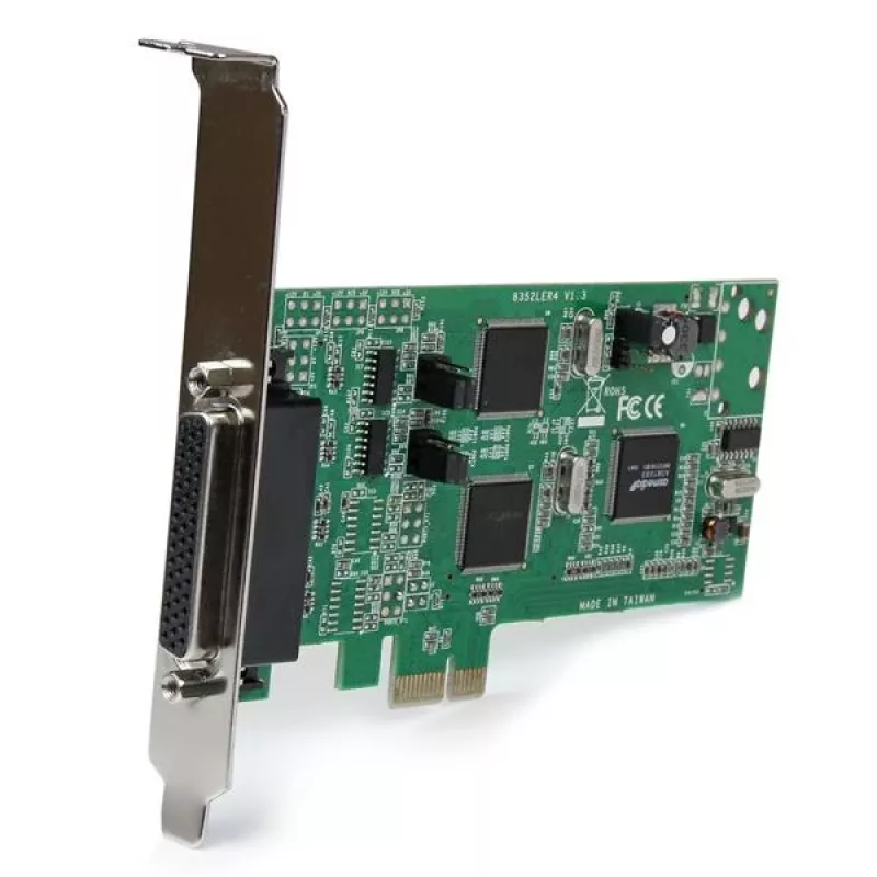 “StarTech.com” 4 prievadų PCI Express PCIe serijinis kombinuotasis adapteris - 2 x RS232 2 x RS422 / RS485