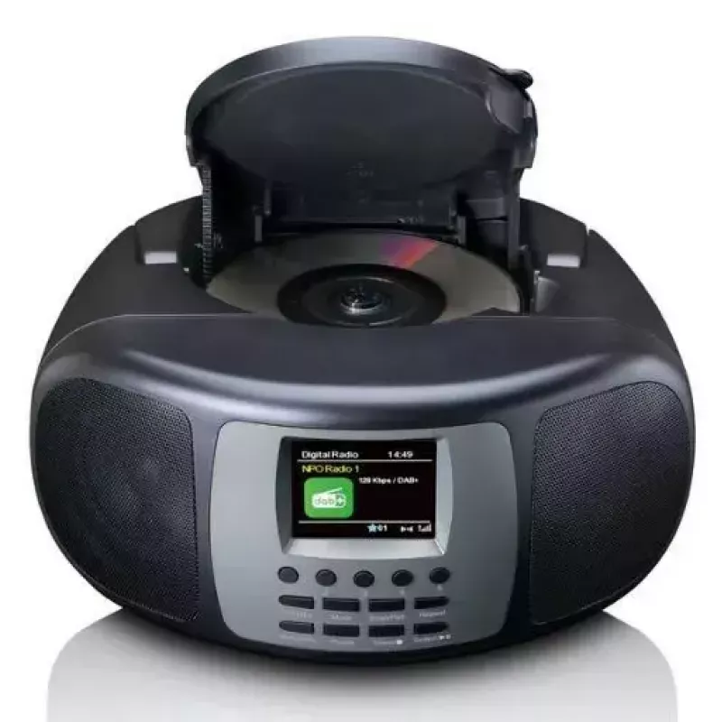 Nešiojamasis DAB+/FM radijas Lenco SCD-860 su Bluetooth, CD grotuvu, 2,4 colio TFT ekranu, 2×2W, AUX, maitinamas baterijomis / iš tinklo