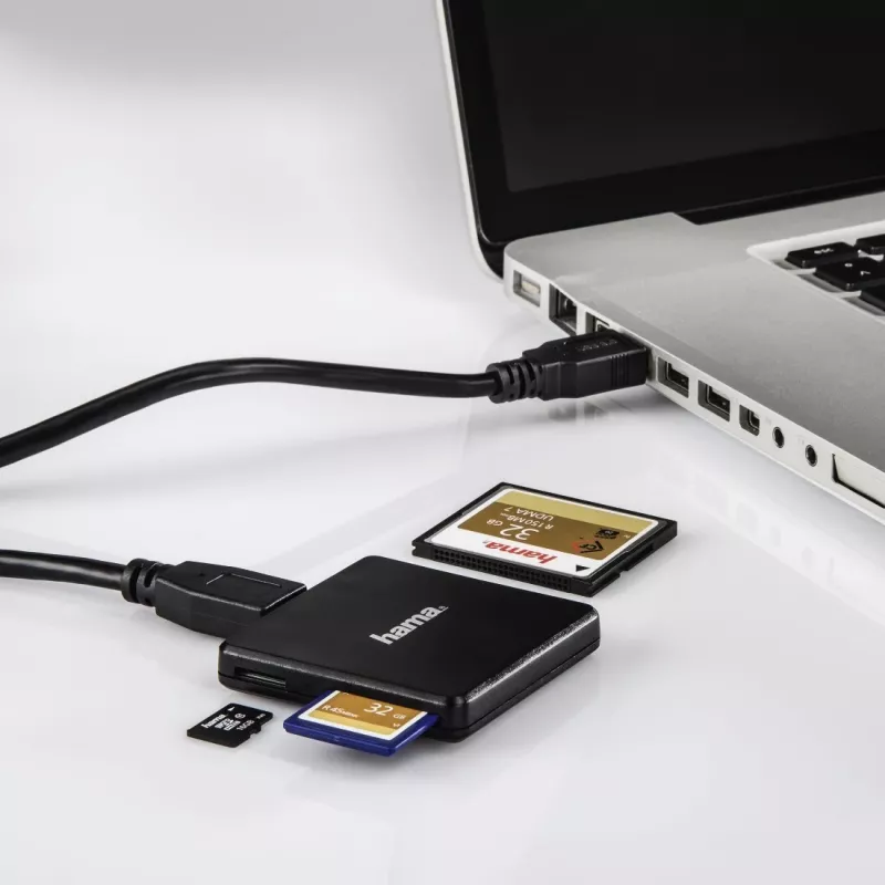 Hama USB 3.0 multi kortelių skaitytuvas, SD/microSD/CF, juodas