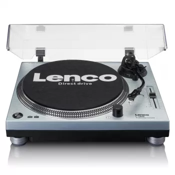 Tiesioginės pavaros patefonas Lenco L-3809ME — rankinis, USB Type-A, metalo mėlynumo