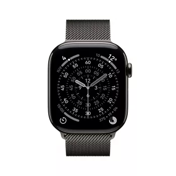 Išmanusis laikrodis „Apple Watch Series 11“ GPS + Cellular 46 mm, titano korpusas, tamsiai pilkos spalvos