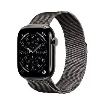 Išmanusis laikrodis „Apple Watch Series 11“ GPS + Cellular 46 mm, titano korpusas, tamsiai pilkos spalvos